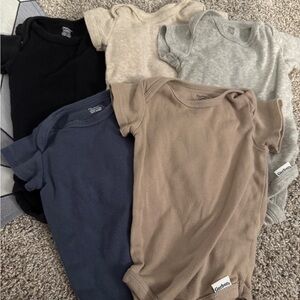 Set of five 0-3M gerber onesies